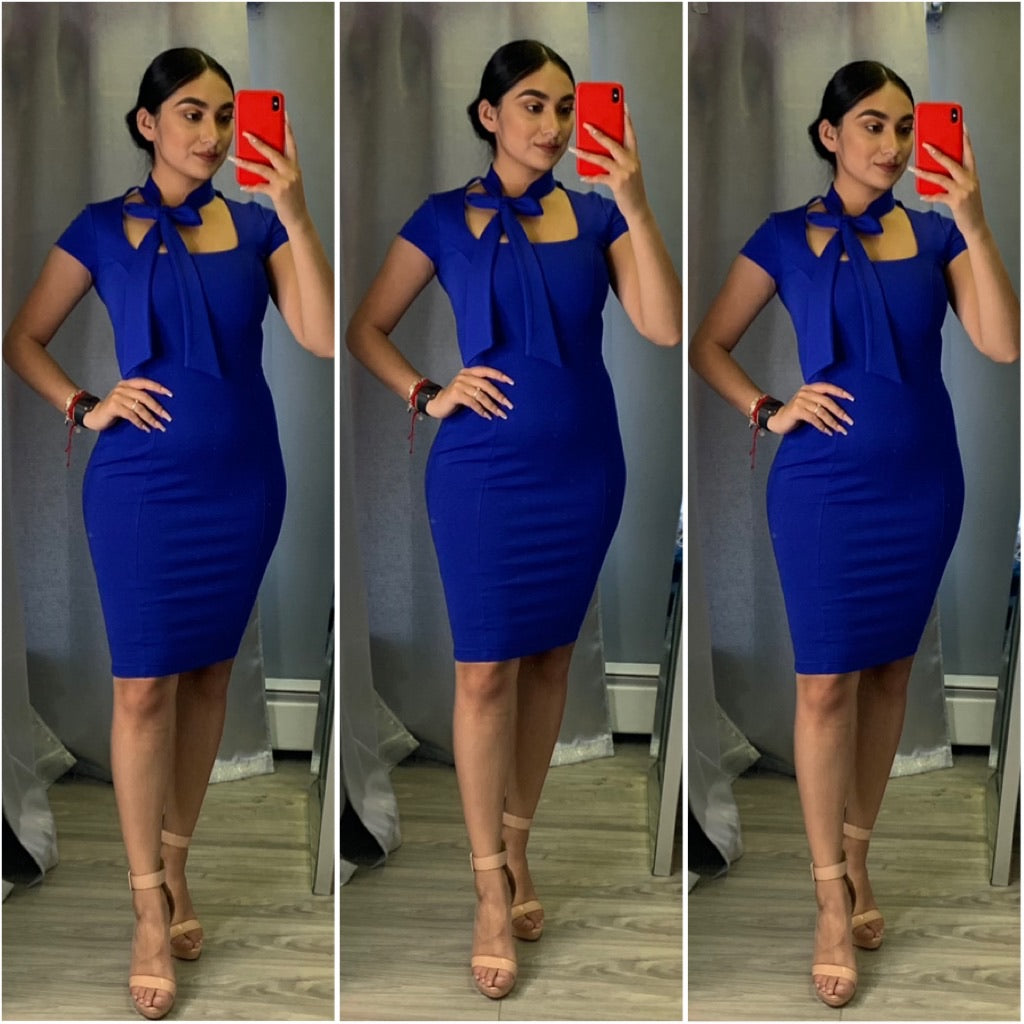 Bow Me A Kiss Dress (Royal)