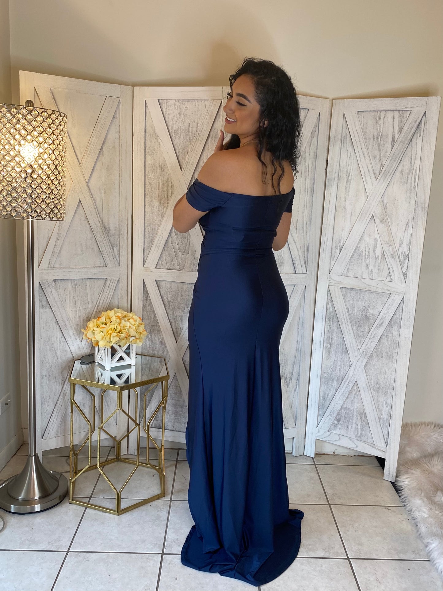 Veronica Dress (Navy)