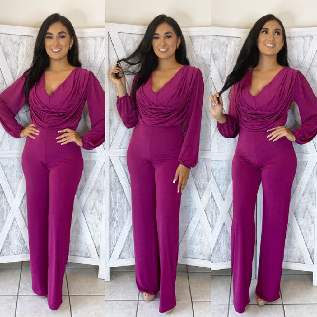 Queen Pia Jumpsuit (Magenta)