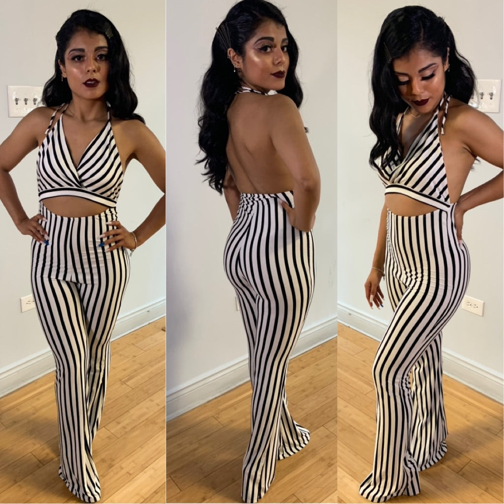 Chic In Stripes Jumpsuit