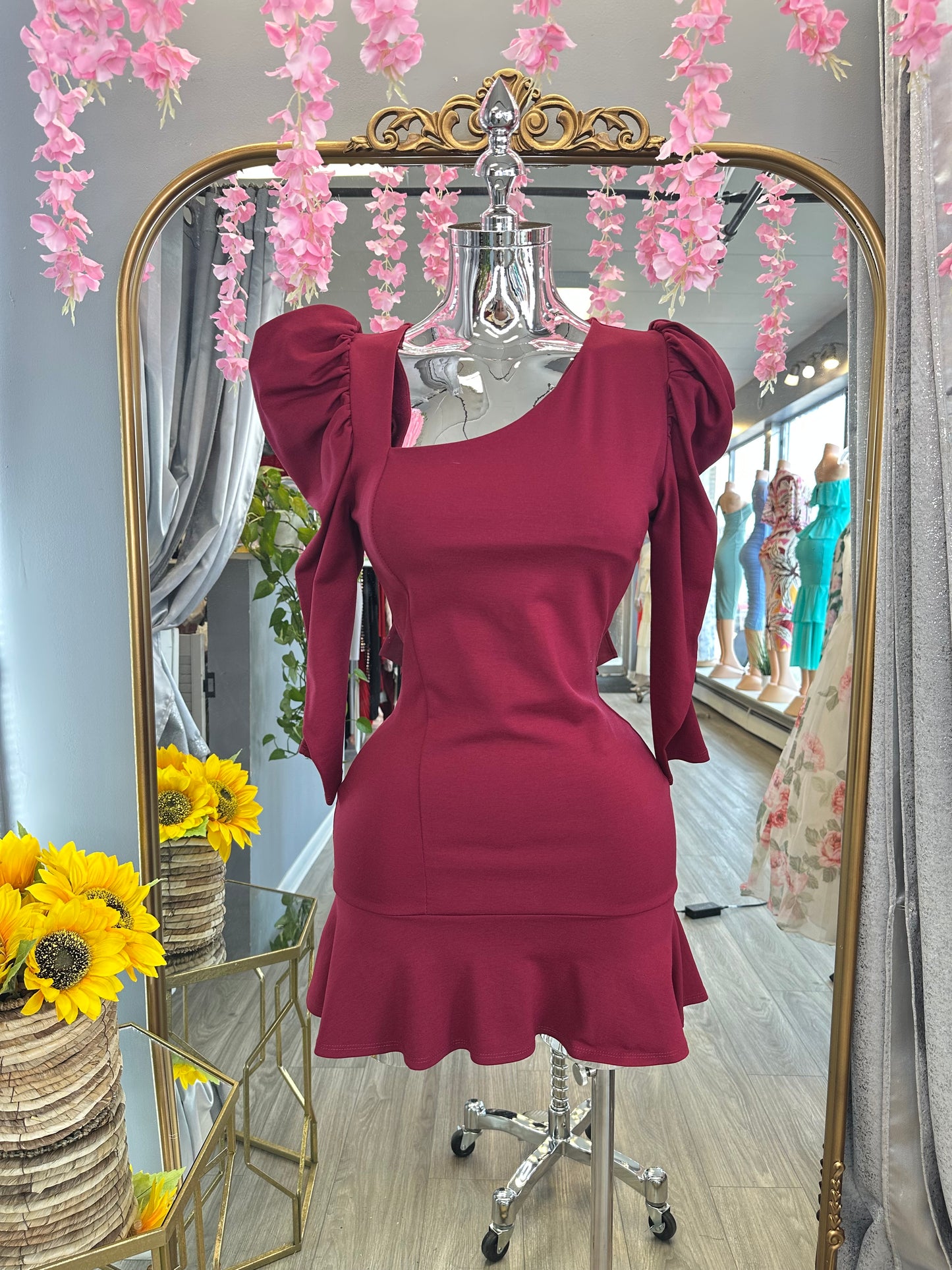 Monse Dress (Burgundy)