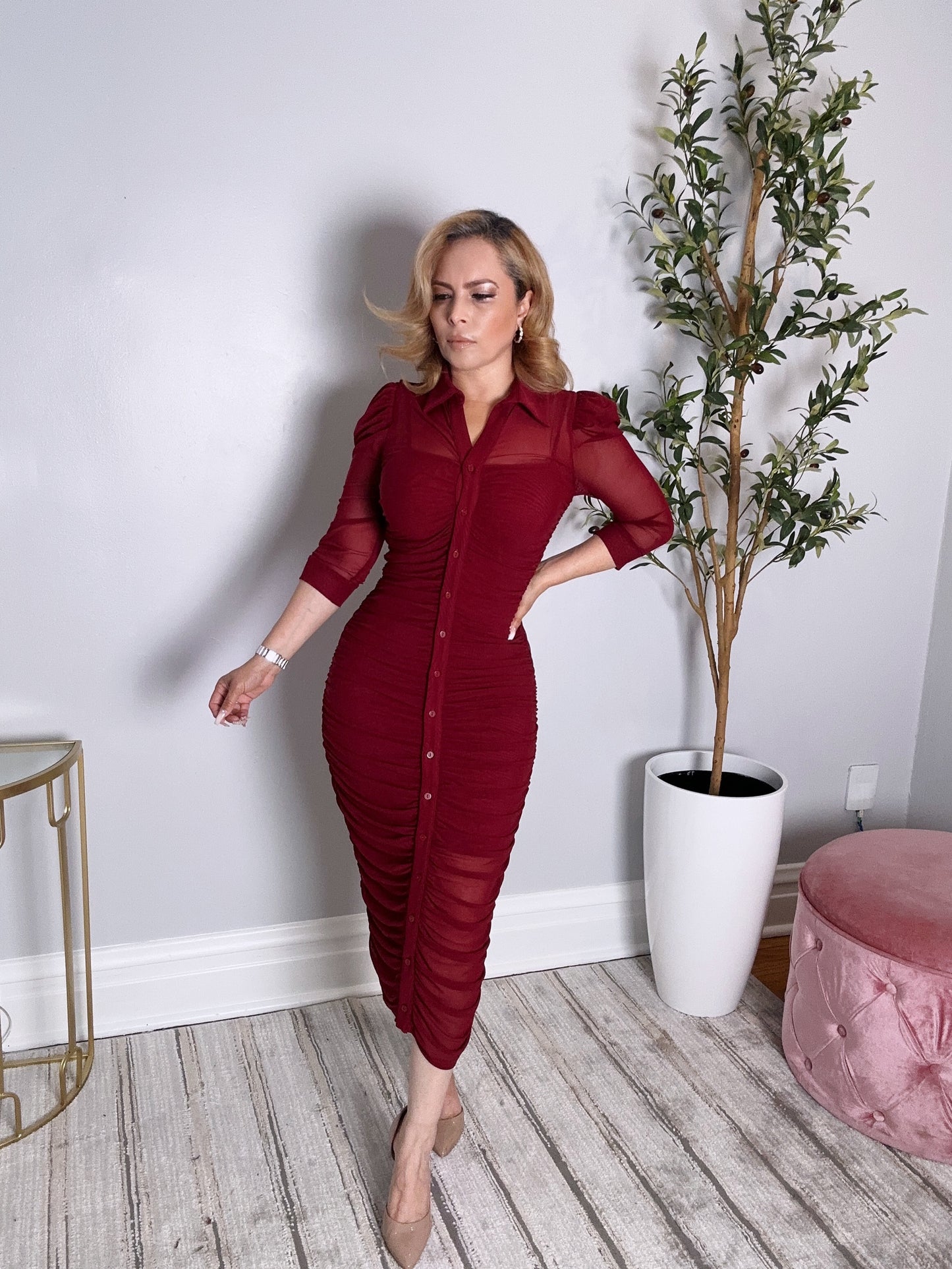 Desire Dress (Burgundy)