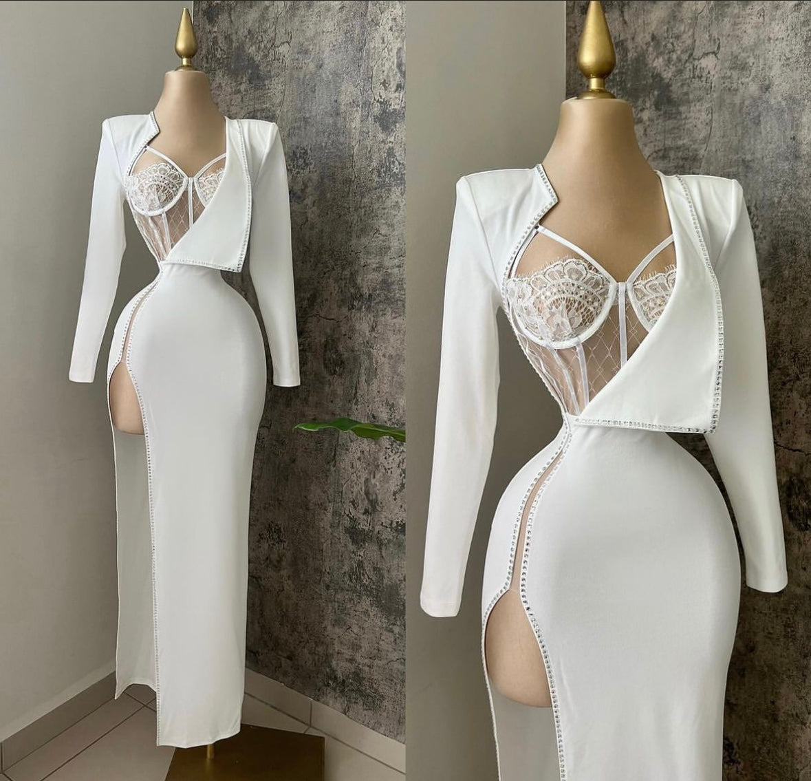 Selena Dress Set (White)