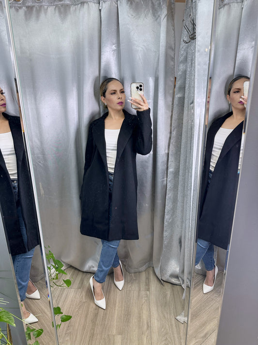 Open Front Coat (Black)