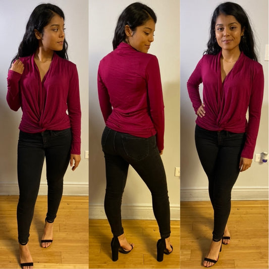 Love You Knot Top - Burgundy