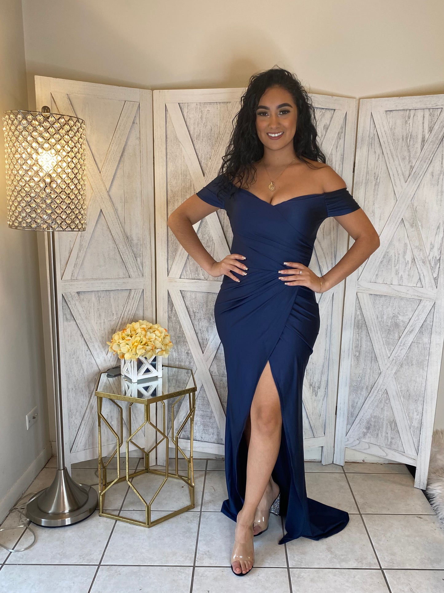 Veronica Dress (Navy)