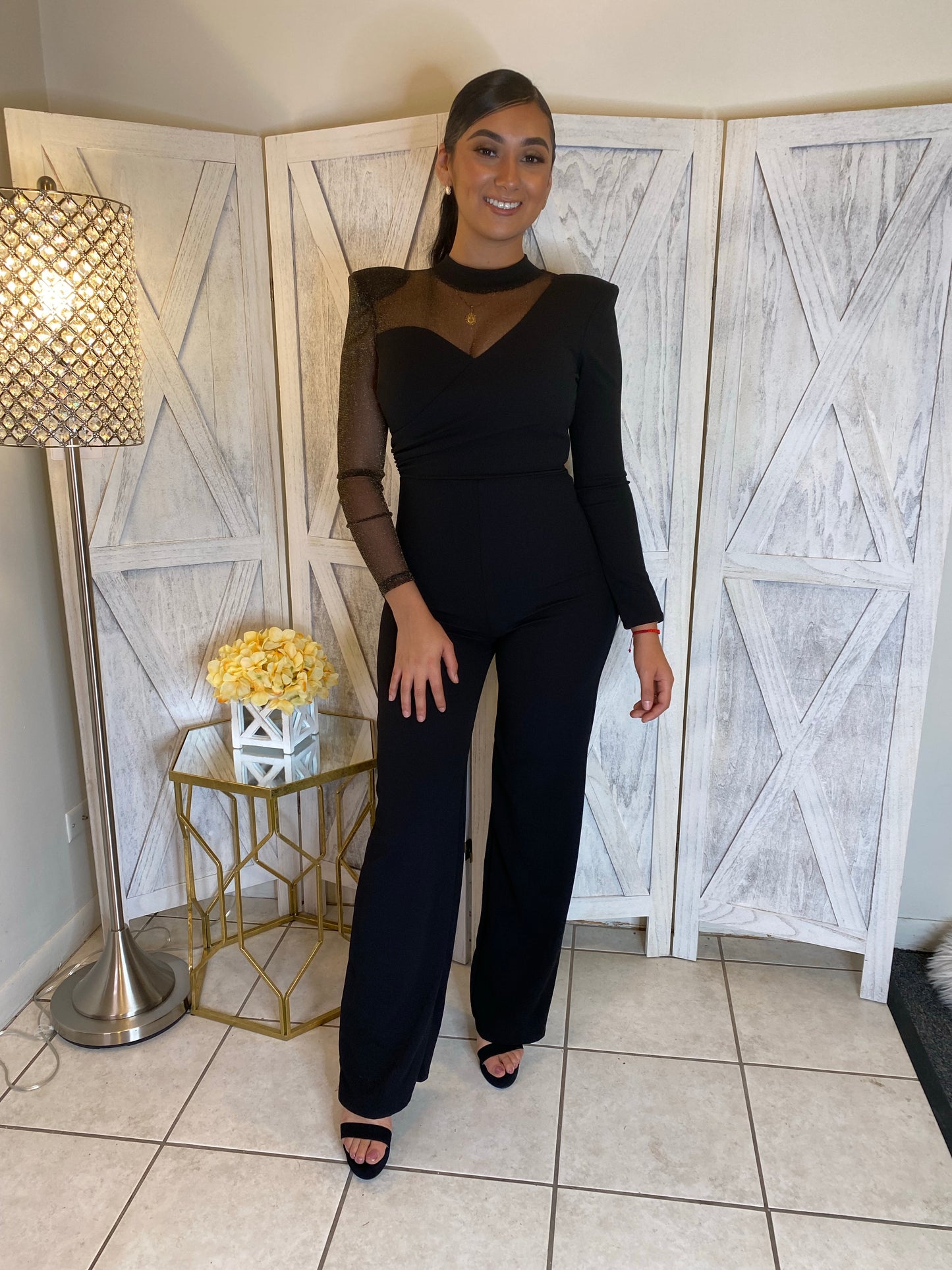 Dolores Jumpsuit (Gold/Black)