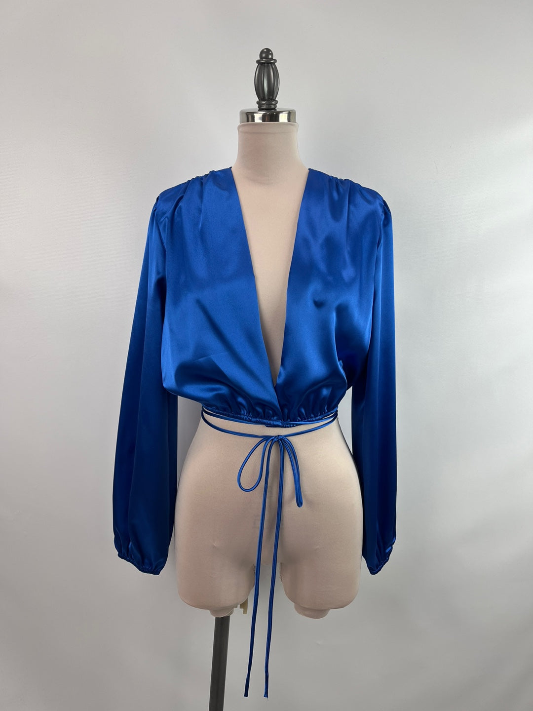 Delilah Satin Top - Royal