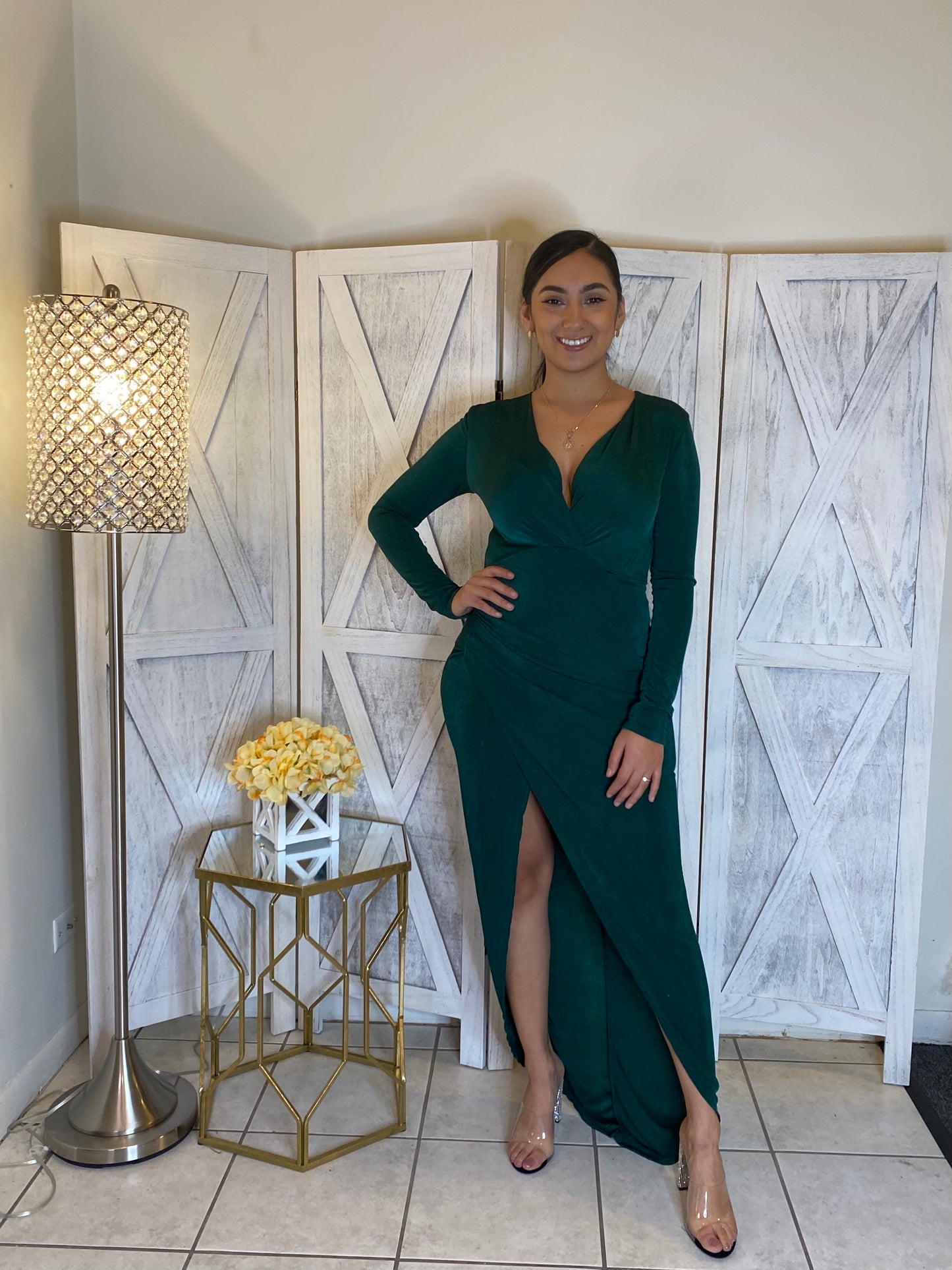 Arriving Late Dress (H Green)