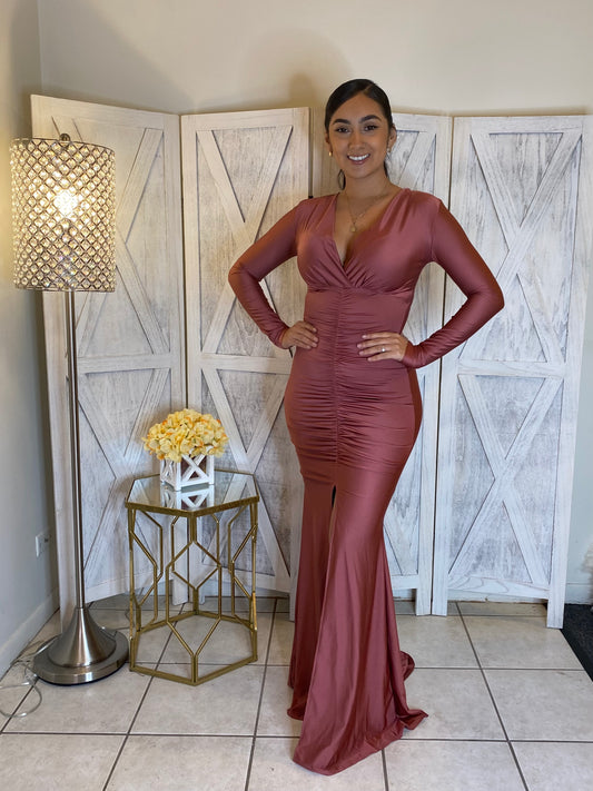 Harper Dress (Marsala)