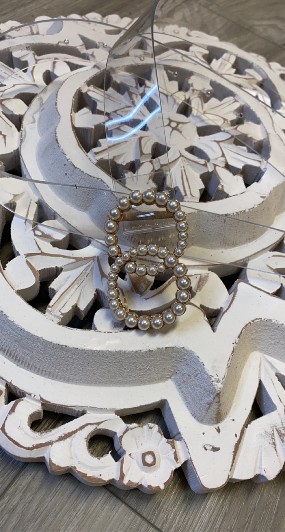 Double Ring Pearl Buckle Transparent Belt