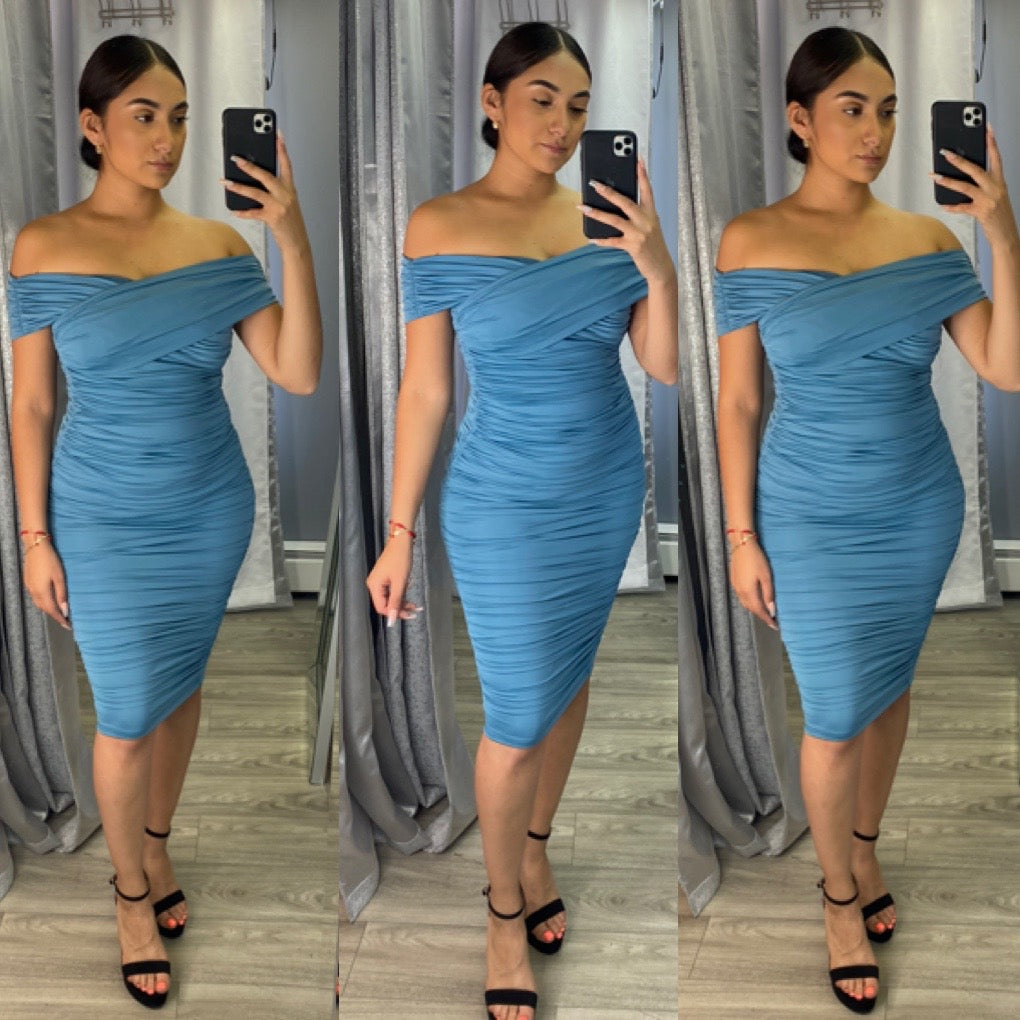 Ely Midi Dress (Teal)