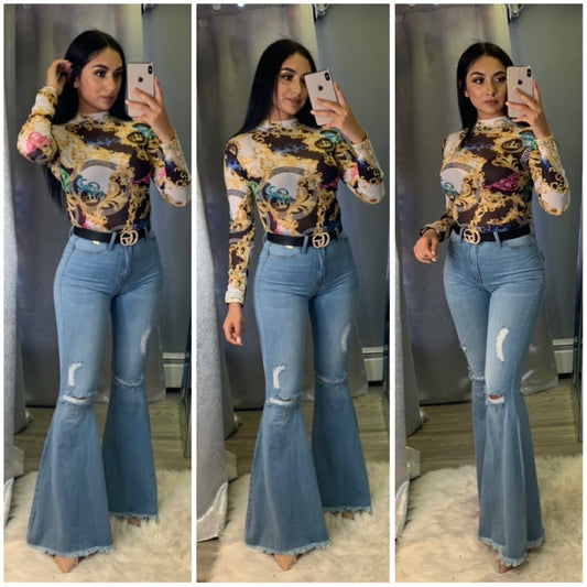 Flare Jeans (Light Stone)