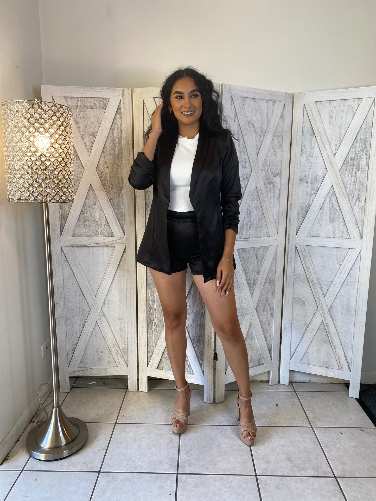 Autumn Sweetheart Blazer Set (Black)