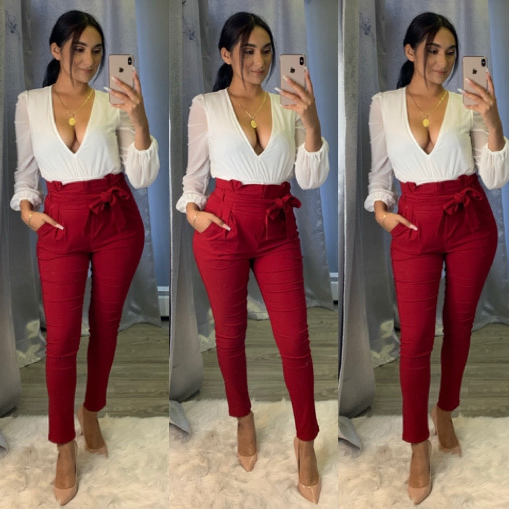 Mandy Pants (Burgundy)