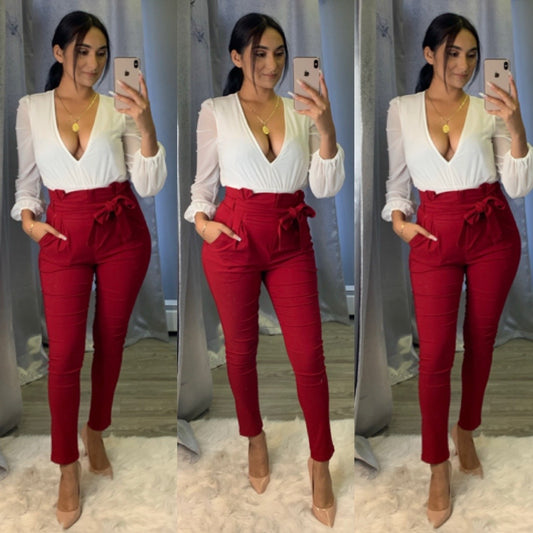 Mandy Pants (Burgundy)