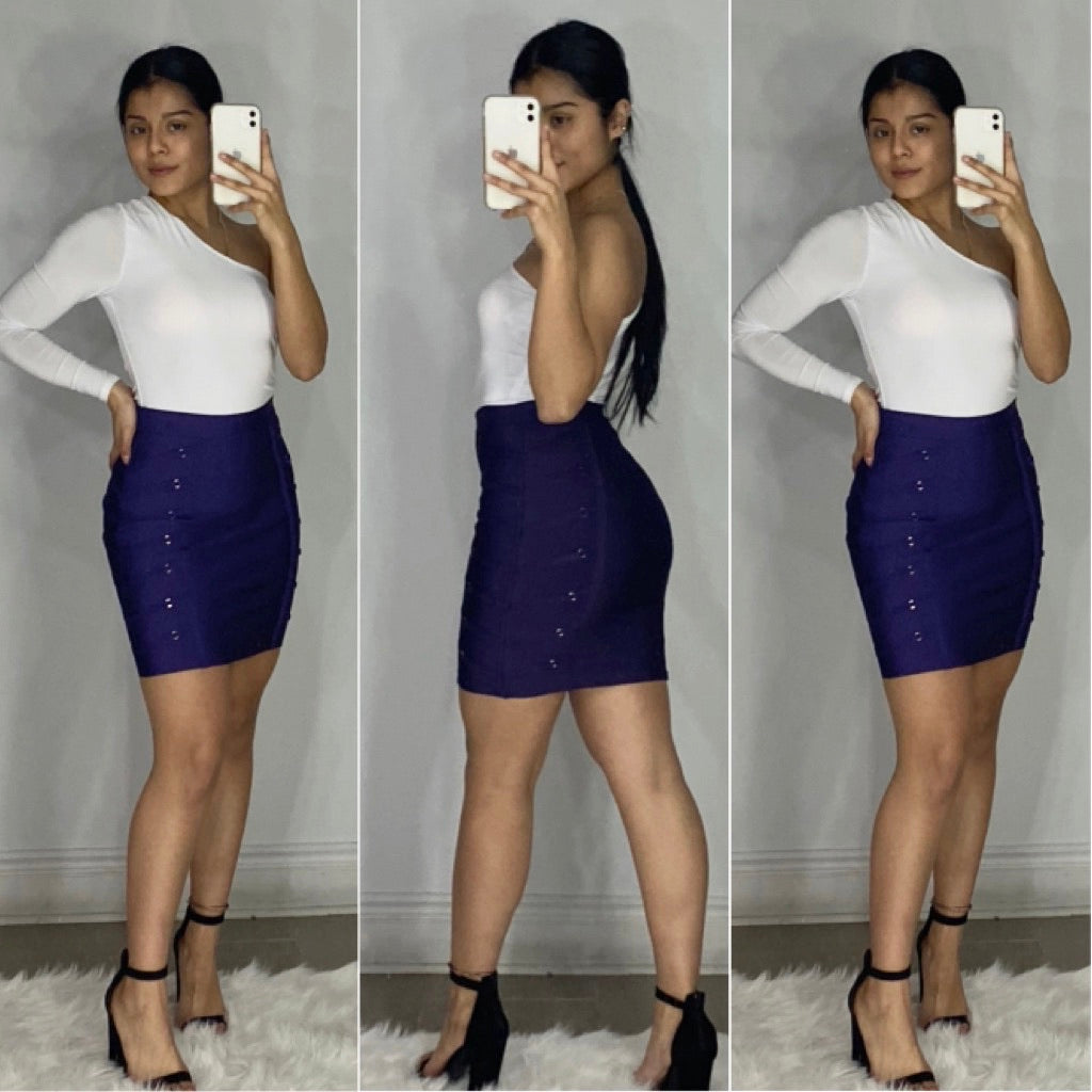 As If Bandage Mini Skirt - Purple