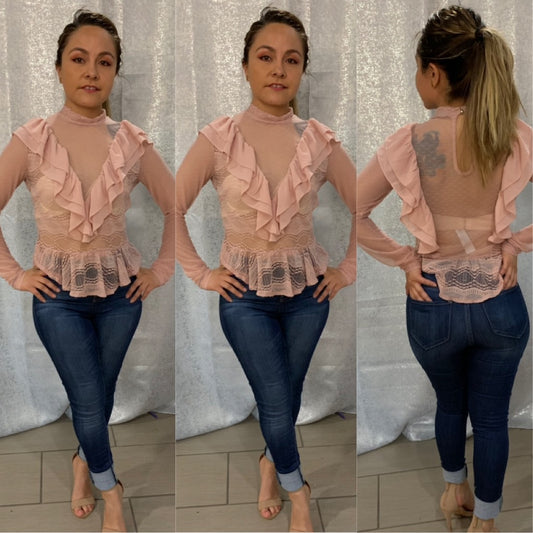 Shayla Lace Top (Blush)