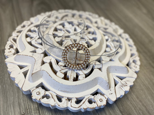 Ring Pearl Buckle Transparent Belt