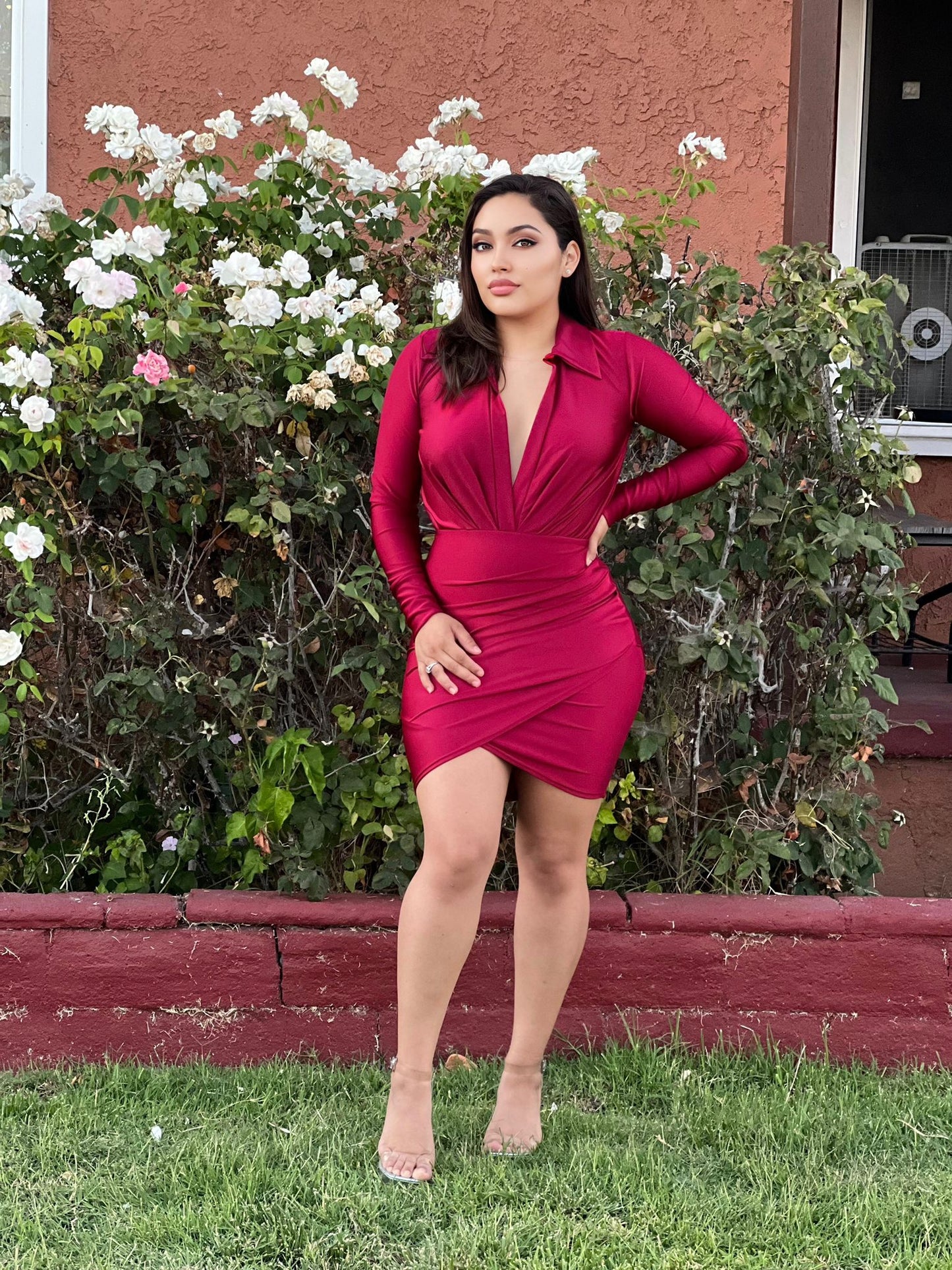 Skylar Dress (Burgundy)