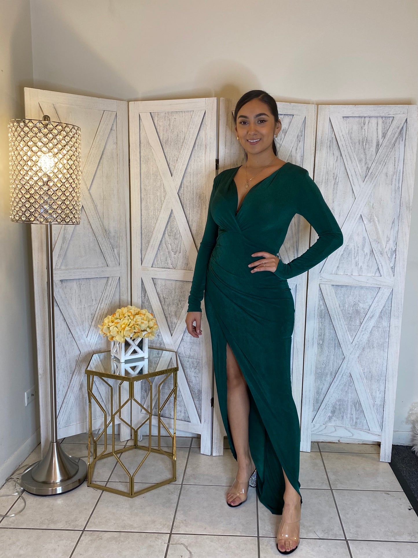 Arriving Late Dress (H Green)