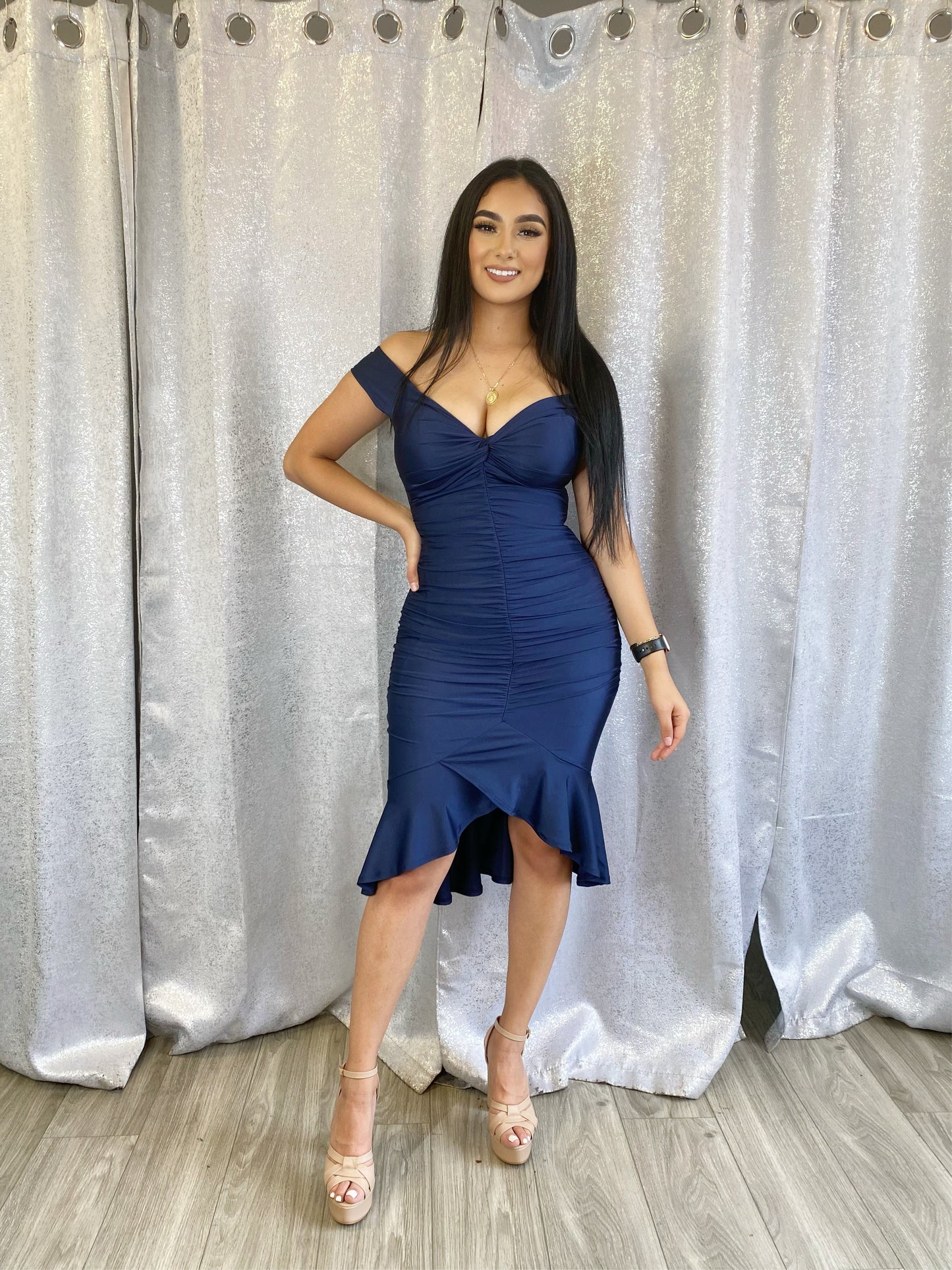 Anadela Dress (Navy)