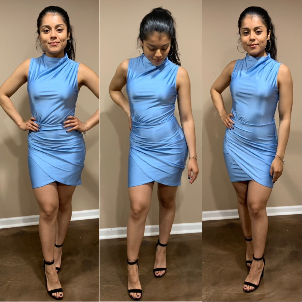 Neon Vibes Dress (Baby Blue)